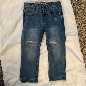 Cat and Jack 3T distressed with pink sequins jeans